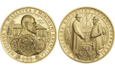 Zlatá medaila - 100.výročie od návštevy prezidenta T.G.Masaryka v Mincovni Kremnica