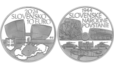 Strieborná minca 10€ (2024) proof - Slovenské národné povstanie - 80.výročie