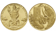 Medaila Au "Svätá Barbora - patrónka baníkov"