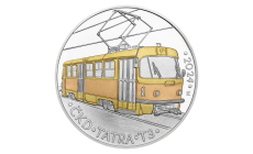 Strieborná minca 500 Kč (2024) proof - Električka ČKD Tatra T3
