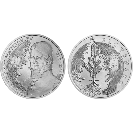 Strieborná minca 10€ (2024) BU - Jozef Dekret Matejovie - 250.výročie narodenia
