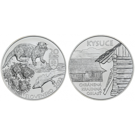 Strieborná zberateľská minca 20€- Chránená krajinná oblasť Kysuce
