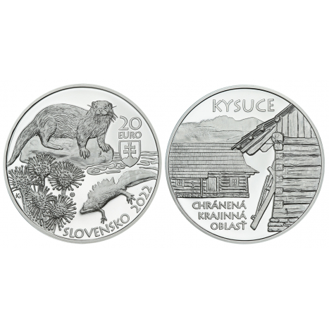 Strieborná zberateľská minca proof 20€- Chránená krajinná oblasť Kysuce