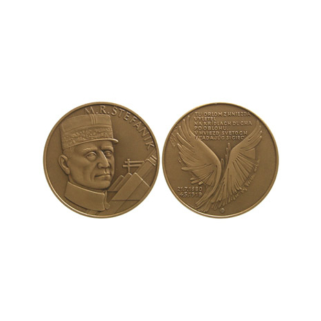 Medaila bronz patinovaná - Milan Rastislav Štefánik