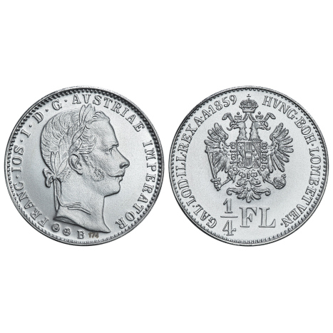 Repliky zlatiek Františka Jozefa I. - 2x 1/4 gulden (1858,1859)